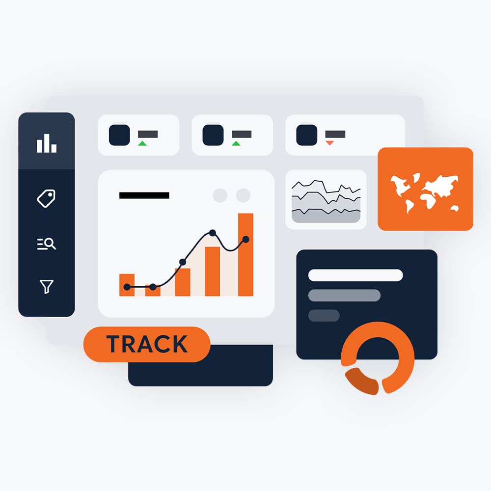 dashboard representing tracking progress