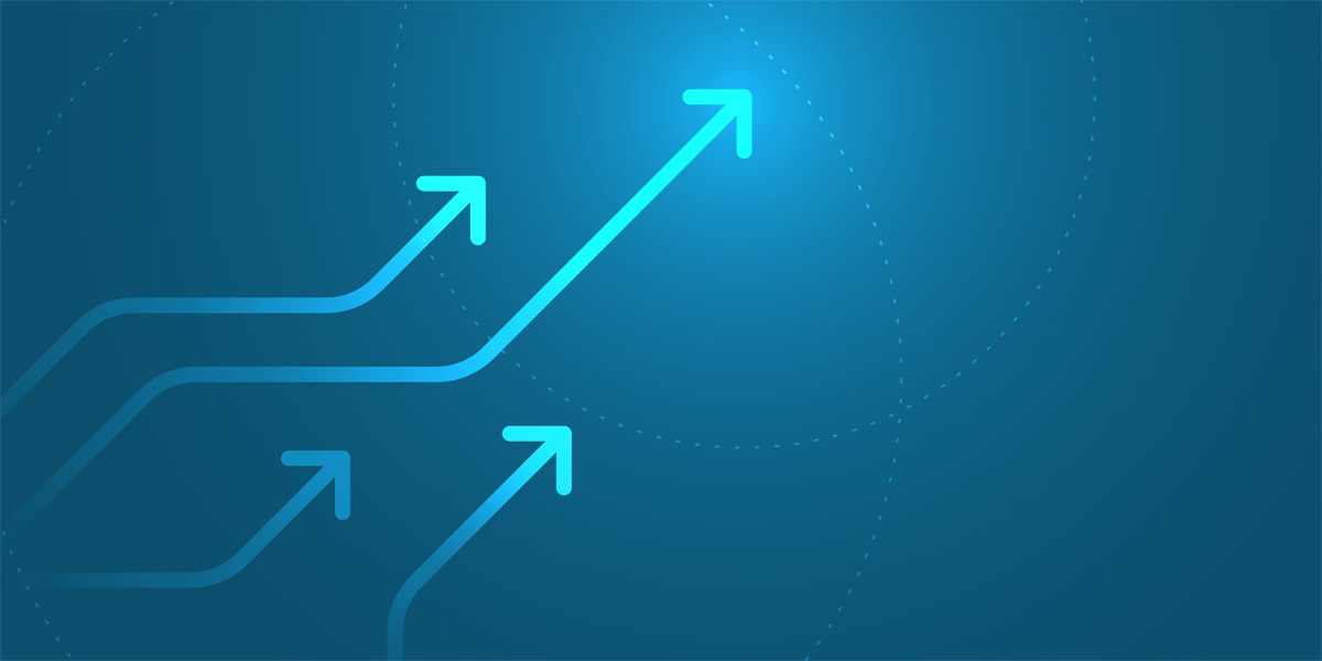Illustration showing growth driven by a connected sales and marketing system for manufacturers